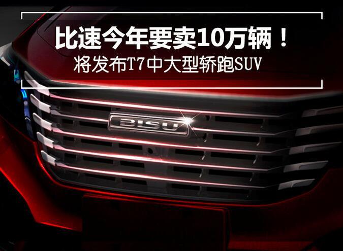 比速新車發(fā)布升級(jí) 將發(fā)布T7中大型轎跑SUV