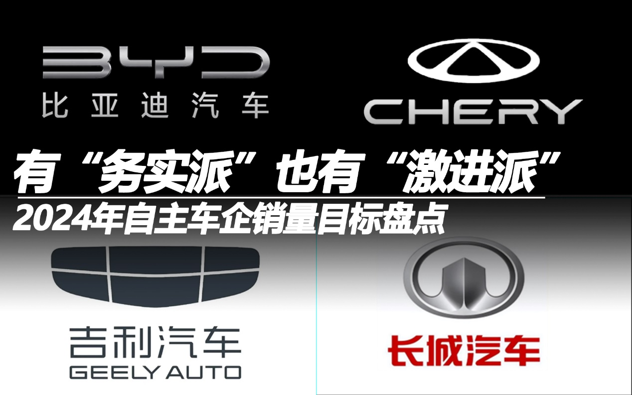 2024年自主車企銷量目標(biāo)盤點(diǎn):有務(wù)實(shí)派也有激進(jìn)派