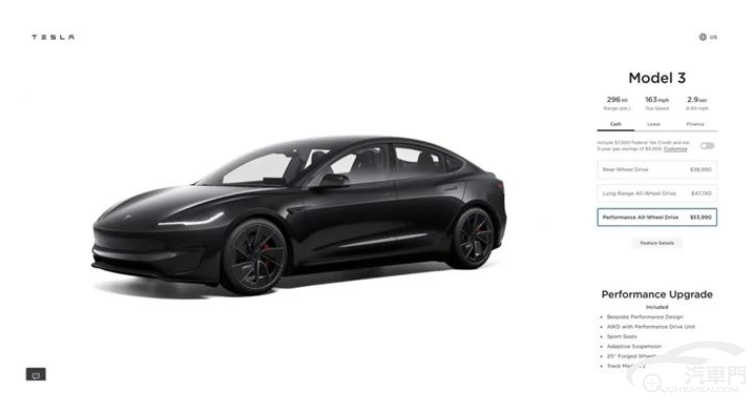 特斯拉Model3在美再漲1000 美元