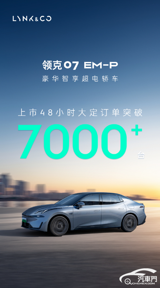 領克07 EM-P上市48小時 大定訂單突破7000臺