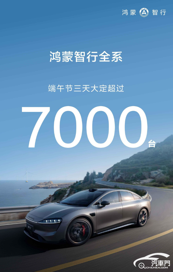鴻蒙智行端午三天全系車(chē)型大定破7000臺(tái)