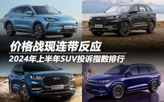2024年上半年SUV投訴指數(shù)排行:價格戰(zhàn)現(xiàn)連帶反應(yīng)