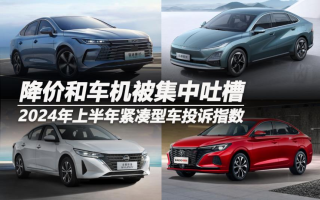 2024年上半年緊湊型車投訴指數(shù)排行:降價和車機被集中吐槽