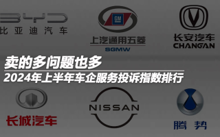 2024年上半年車企服務(wù)投訴指數(shù)排行：賣的多問題也多