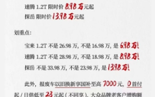 大眾推出限時(shí)優(yōu)惠 寶來6.98萬/速騰8.98萬/探岳13.98萬