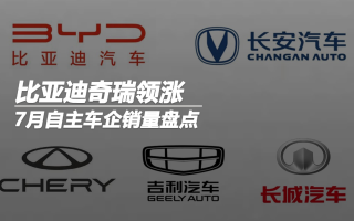 7月自主車企銷量盤點：比亞迪奇瑞領(lǐng)漲