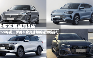 2024年前三季度車企變速箱投訴指數(shù)排行:比亞迪增幅超8成