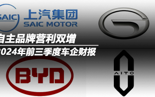 2024年前三季度車(chē)企財(cái)報(bào)：自主品牌營(yíng)利雙增