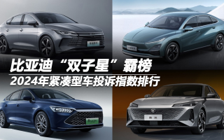 2024年緊湊型車投訴指數(shù)排行：比亞迪“雙子星”霸榜