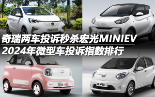 2024年微型車投訴指數(shù)排行：奇瑞兩車超宏光MINIEV