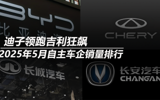 2025年5月自主車企銷量排行:迪子領(lǐng)跑吉利狂飆