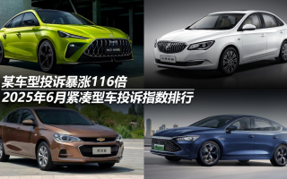 2025年6月緊湊型車投訴指數(shù)排行：某車型投訴暴漲116倍