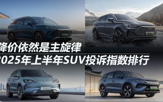 2025年上半年SUV投訴指數(shù)排行:降價(jià)依然是主旋律