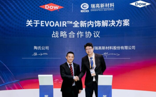 陶氏公司與瑞高新材料達(dá)成戰(zhàn)略合作，推動汽車座艙內(nèi)飾材料可持續(xù)發(fā)展